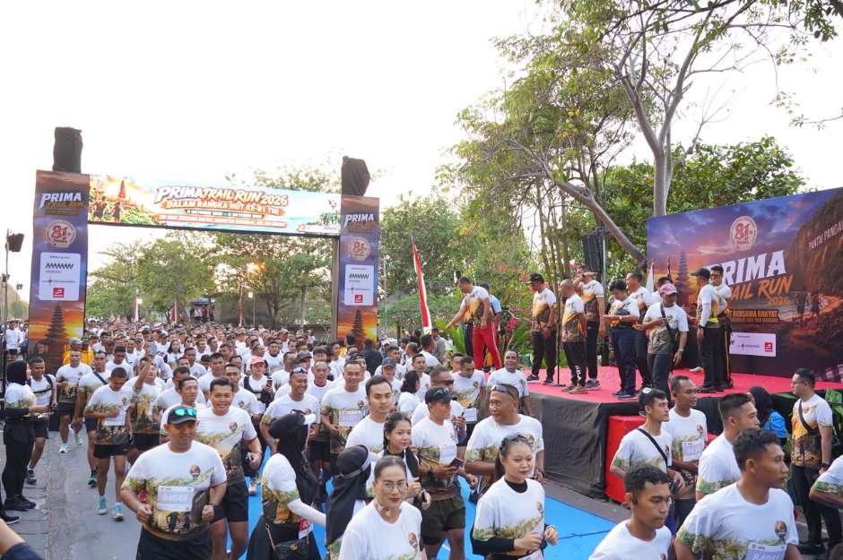 Ket Foto: Suasana Start Peserta PRIMA Trail Run 2026 di Pandawa - Badung.